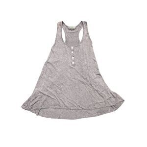 Tryst Gray Hi-Lo Racerback Sleeveless Button Front Top Women's Size Small